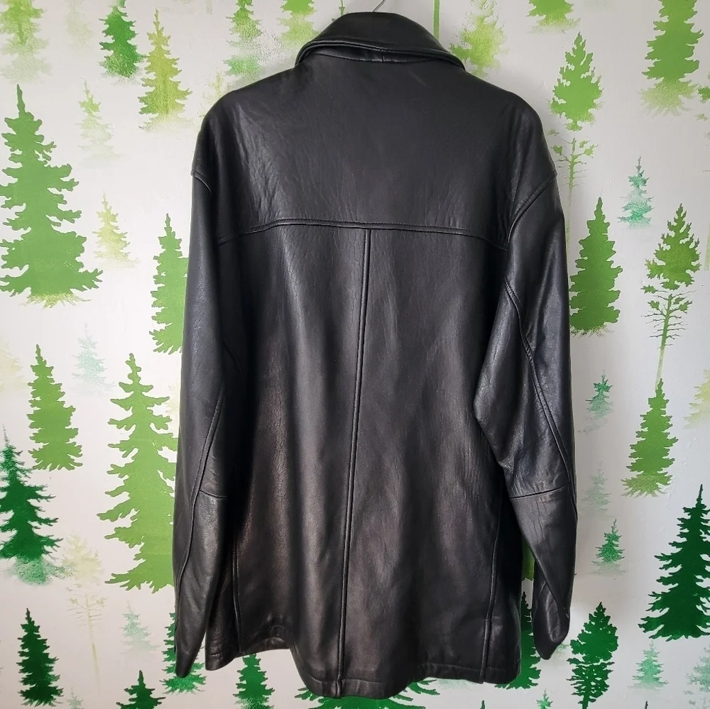 Kenneth Cole Reaction Black Leather Jacket.